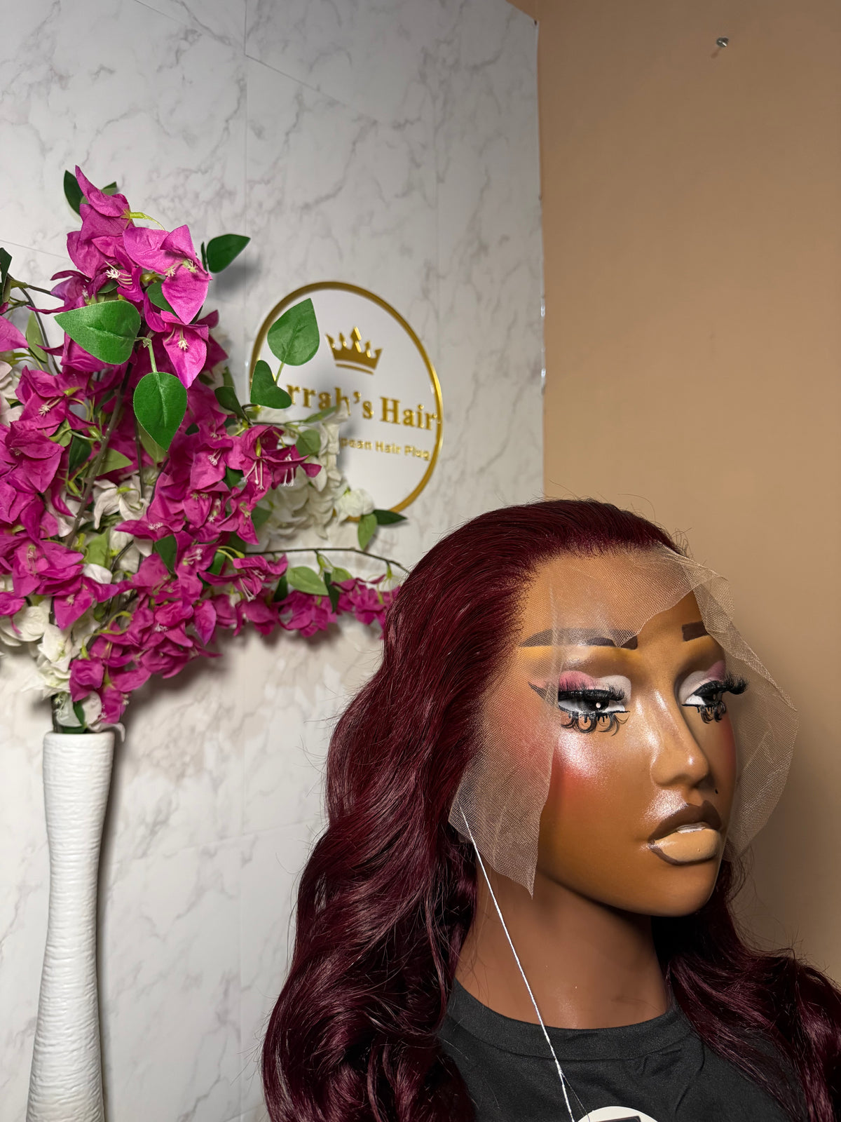 24” Burgundy Loose Bouncy Wig