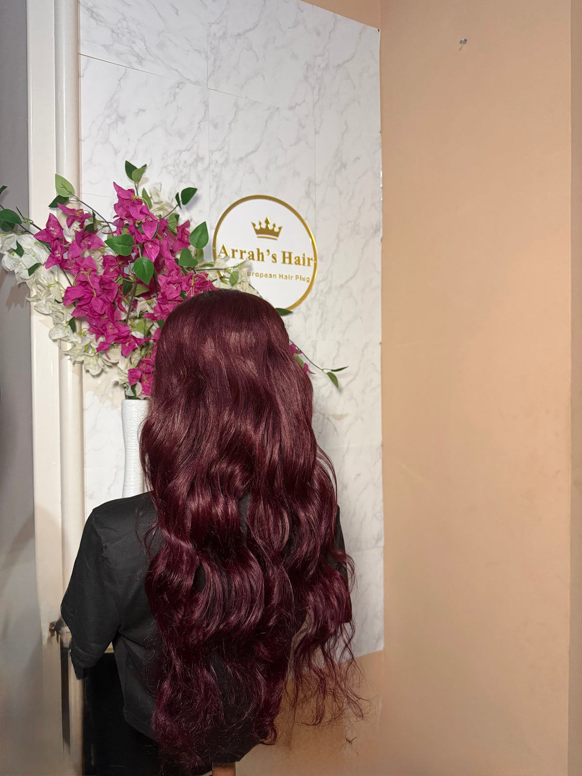 24” Burgundy Loose Bouncy Wig