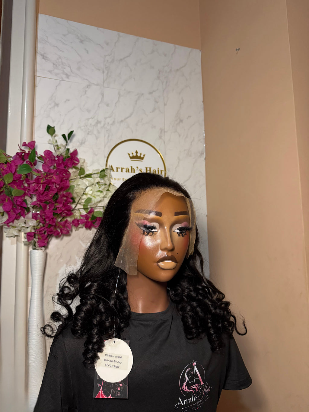 24” Black Loose Bouncy Wig