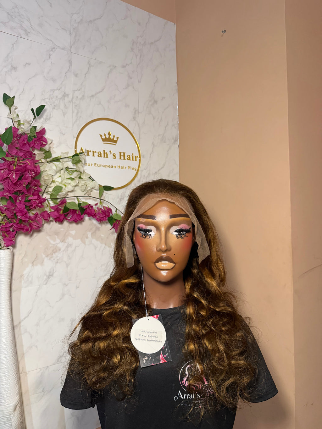 22” P4/27 Honey Blonde Highlights Body wave wig