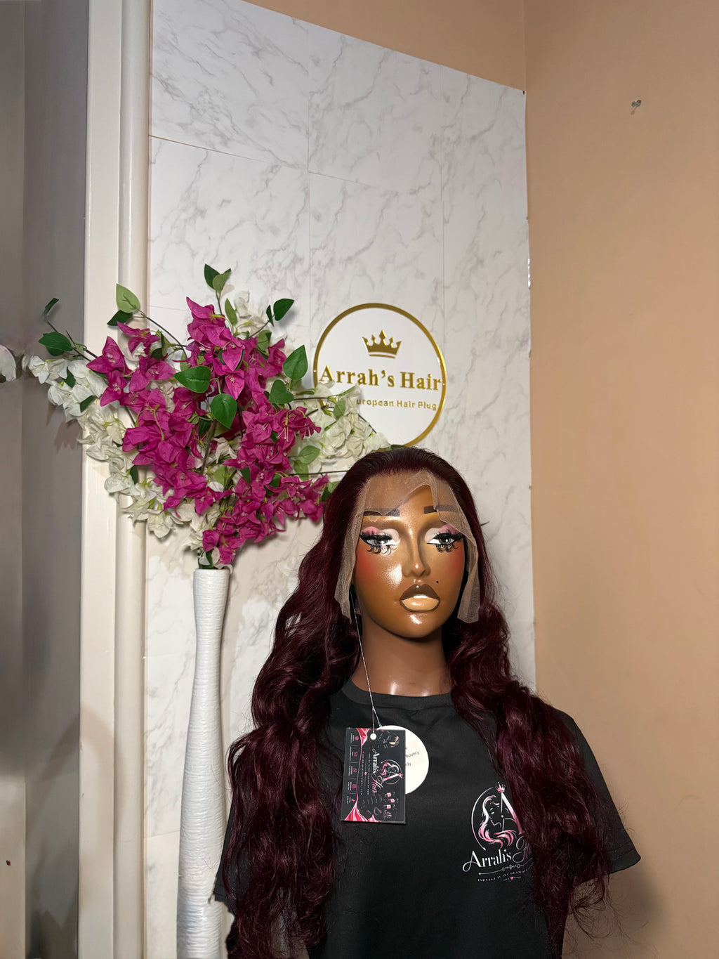 24” Burgundy Loose Bouncy Wig